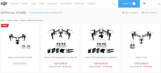 售價(jià)近四萬 大疆Inspire 1 RAW航拍器美國(guó)開賣